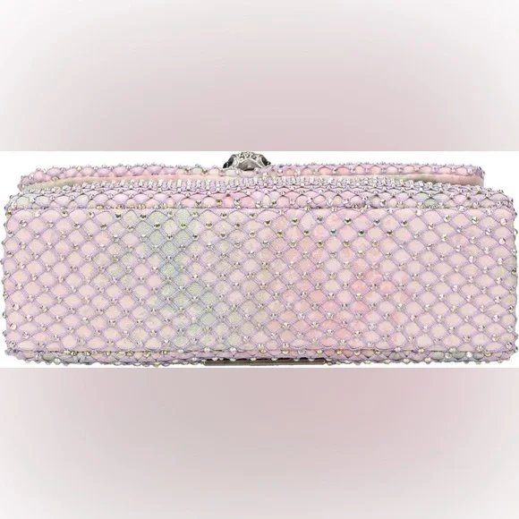 NWT Kurt Geiger London Mini Embellished Pink Rhinestone Fabric Crossbody Bag - Picture 4 of 8